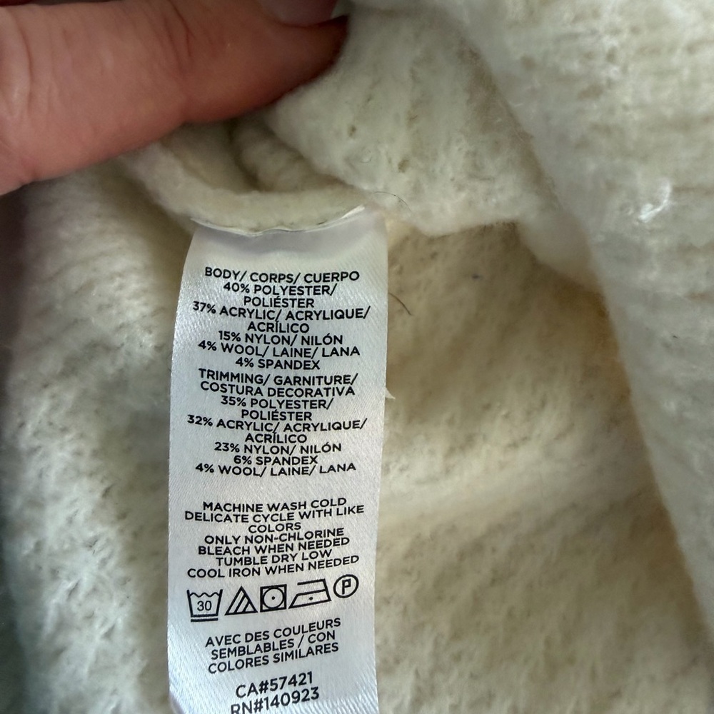LOFT Cream Cowl Neck Sweater - Picture 6 of 9